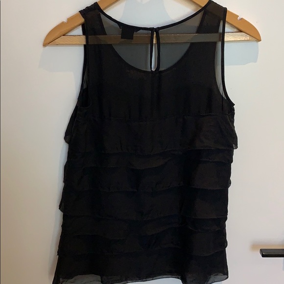 Club Monaco Tiered Ruffled Silk Top - Picture 4 of 9